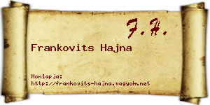 Frankovits Hajna névjegykártya